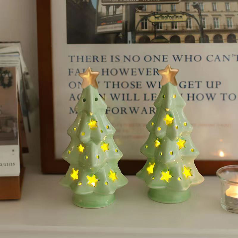 Christmas Gift Ceramic Transparent Christmas Tree Light