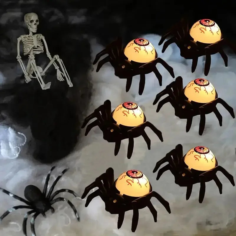 Halloween Tabletop Decoration Prop Electronic Candle spider