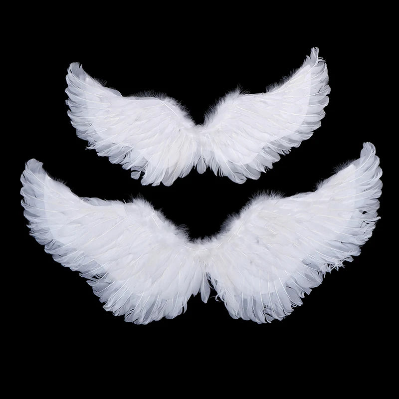 Kids Adult Party Swallow White Angel Feather Wings