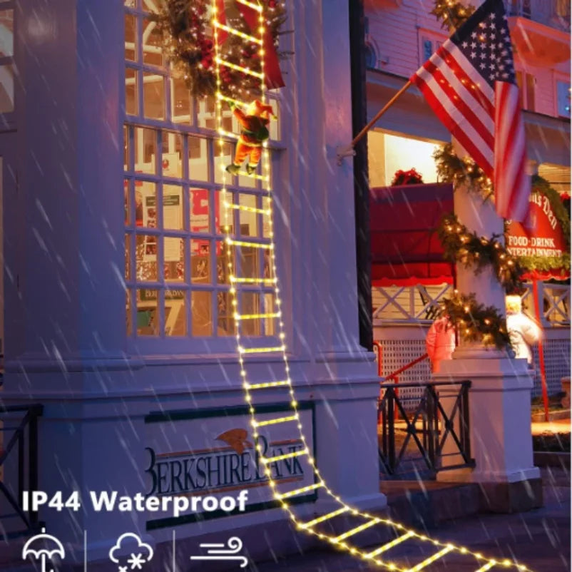 Christmas Decoration LED Santa Claus Climbing Ladder Light