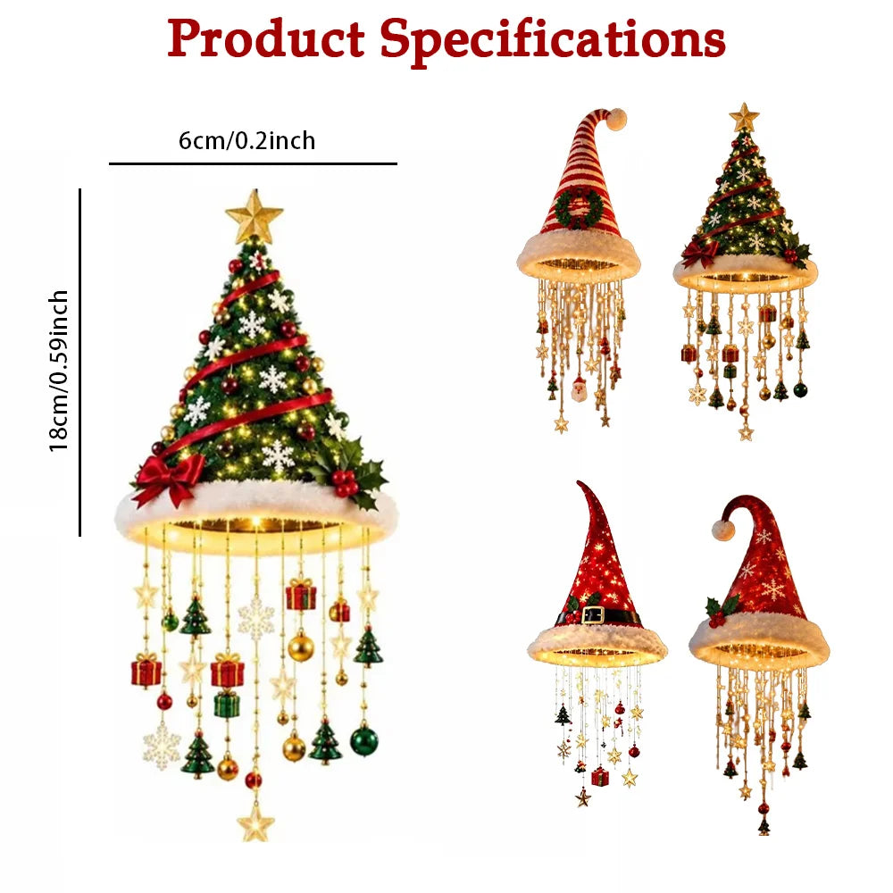 LED Santa Hat Hanging Light Christmas Pendant Lamp