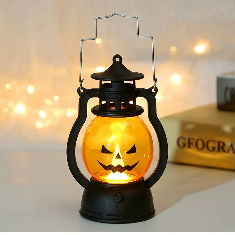 Halloween Hanging Pumpkin Lantern Light Ghost Lamp Candle