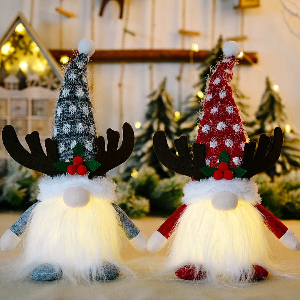  Christmas Antlers Clover With Light Faceless Doll
