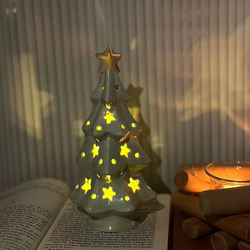 Christmas Gift Ceramic Transparent Christmas Tree  Light