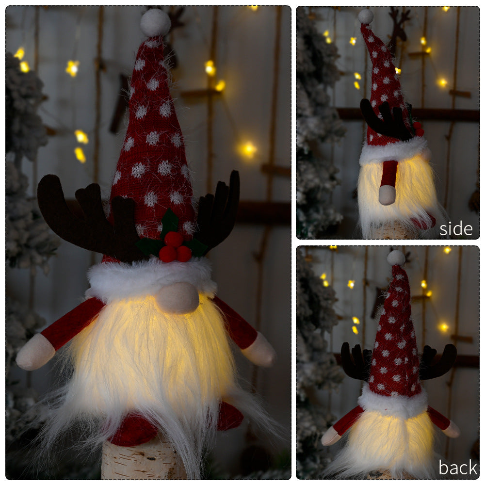  Christmas Antlers Clover With Light Faceless Doll