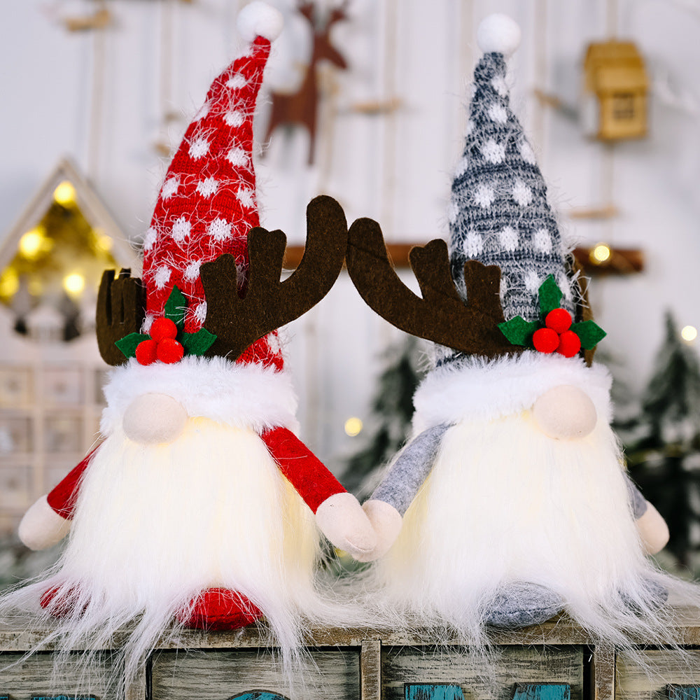  Christmas Antlers Clover With Light Faceless Doll Christmas Antlers Clover With Light Faceless Doll