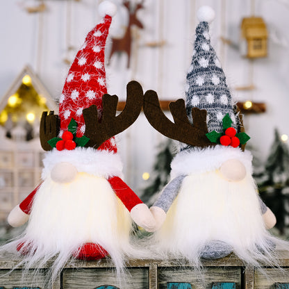  Christmas Antlers Clover With Light Faceless Doll Christmas Antlers Clover With Light Faceless Doll