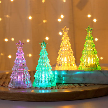 Light-emitting Christmas Tree Crystal Small Night Lamp