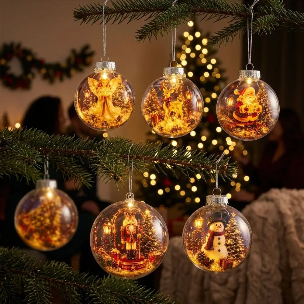 Plastic Santa Snowman Deer Pendant Exquisite LED Lighted