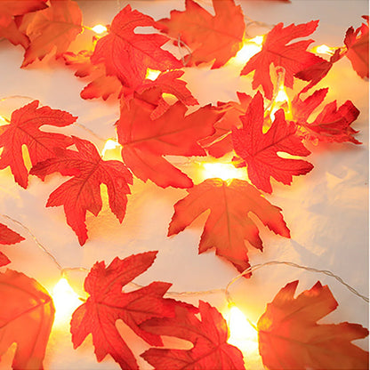  Halloween LED Lights String Artificial Maple Leaf Lantern 
