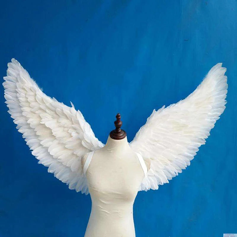 Kids Adult Party Swallow White Angel Feather Wings