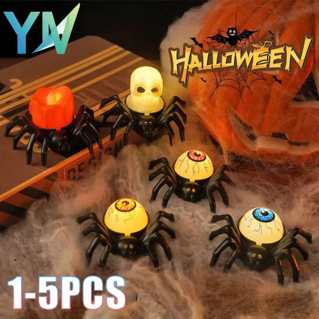 Halloween Tabletop Decoration Prop Electronic Candle spider