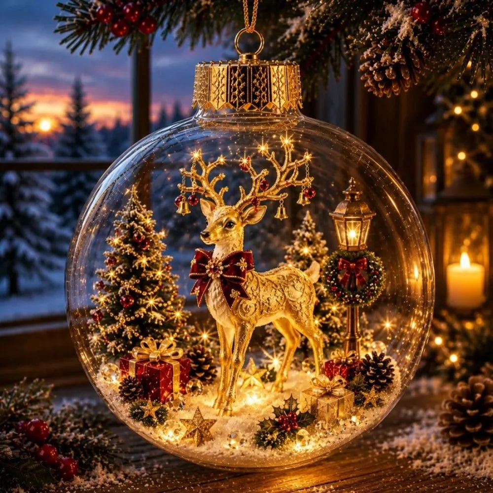 Plastic Santa Snowman Deer Pendant Exquisite LED Lighted