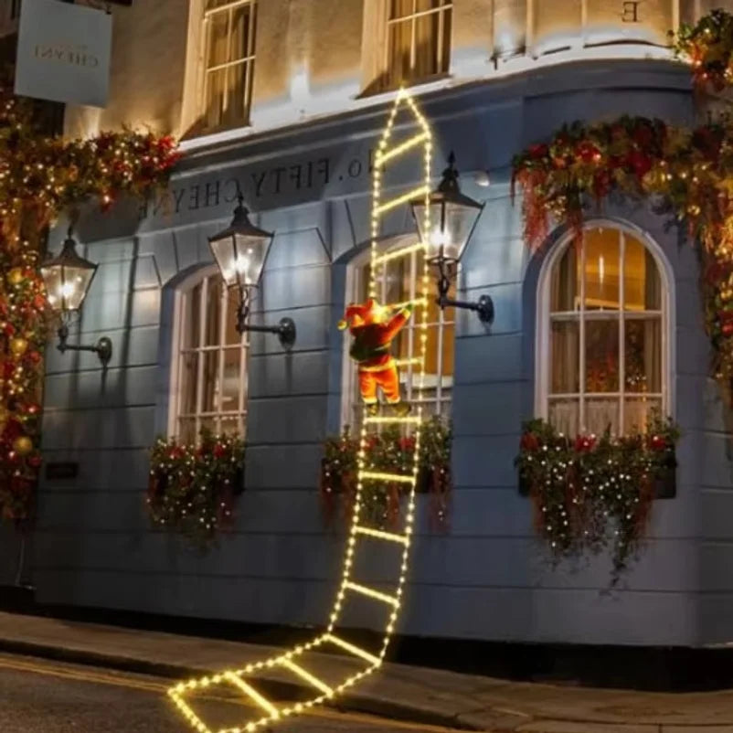  Christmas Decoration LED Santa Claus Climbing Ladder Light