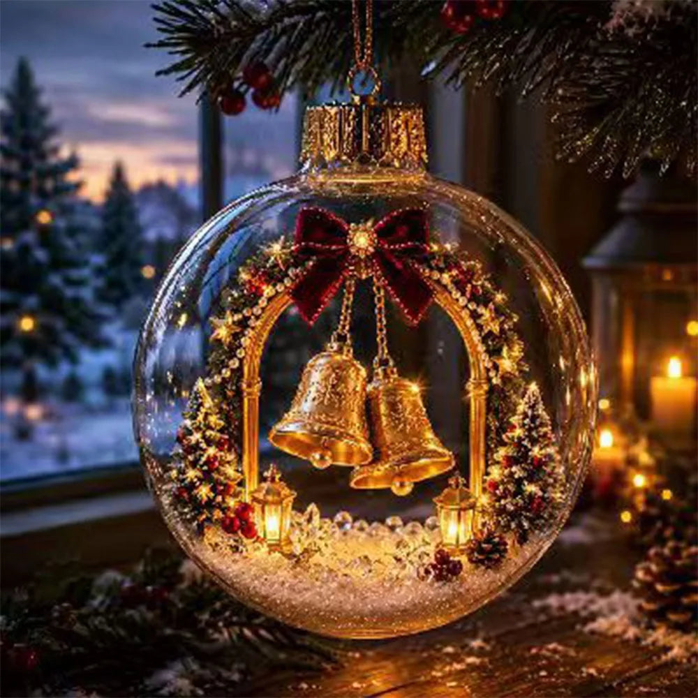 Plastic Santa Snowman Deer Pendant Exquisite LED Lighted