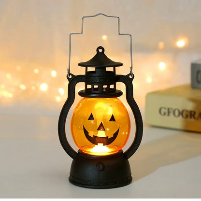Halloween Hanging Pumpkin Lantern Light Ghost Lamp Candle 