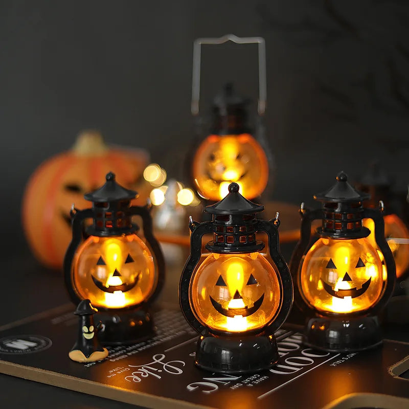 Halloween Hanging Pumpkin Lantern Light Ghost Lamp Candle 