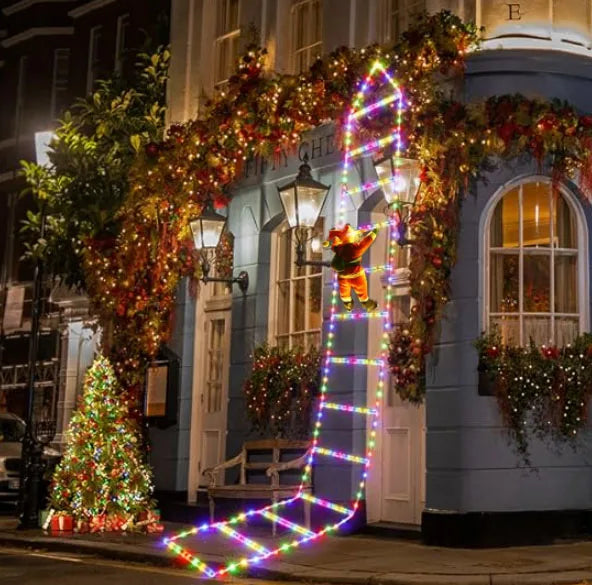  Christmas Decoration LED Santa Claus Climbing Ladder Light
