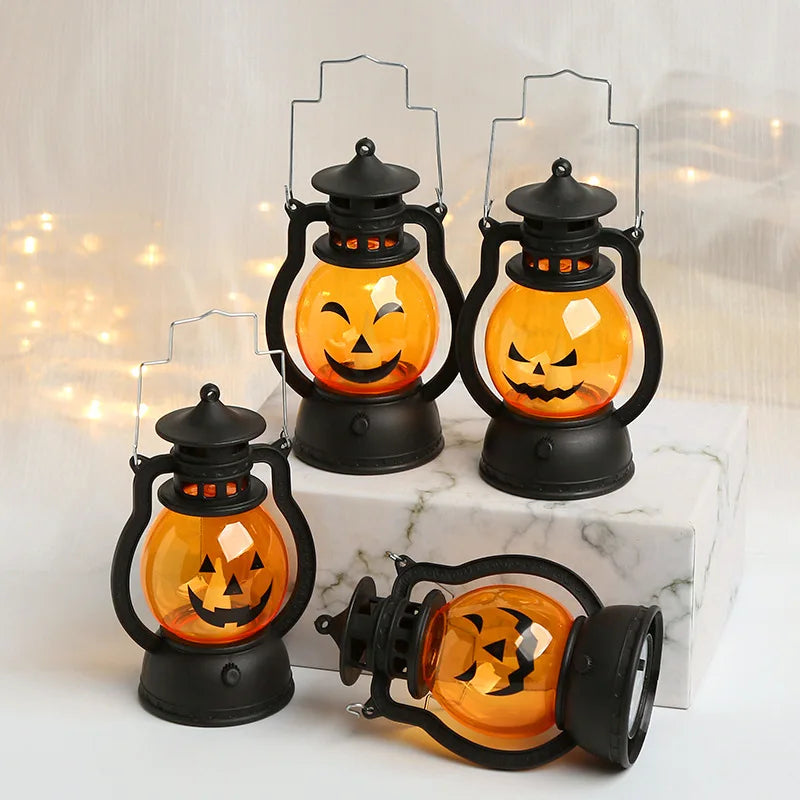 Halloween Hanging Pumpkin Lantern Light Ghost Lamp Candle 
