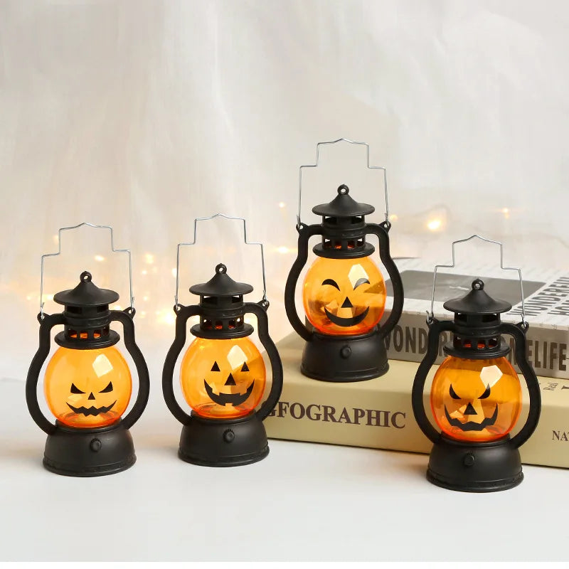 Halloween Hanging Pumpkin Lantern Light Ghost Lamp Candle 