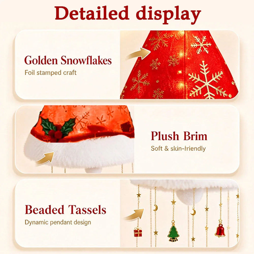 LED Santa Hat Hanging Light Christmas Pendant Lamp 