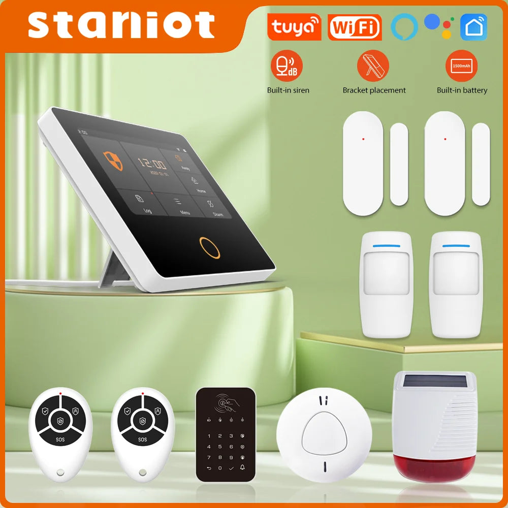  Wireless Home Alarm System Tuya Smart 4.3" Touch Screen 