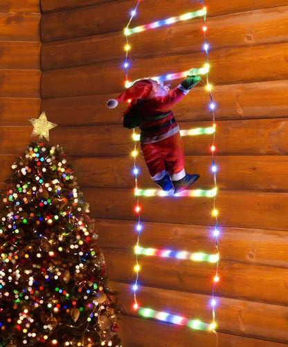  Christmas Decoration LED Santa Claus Climbing Ladder Light