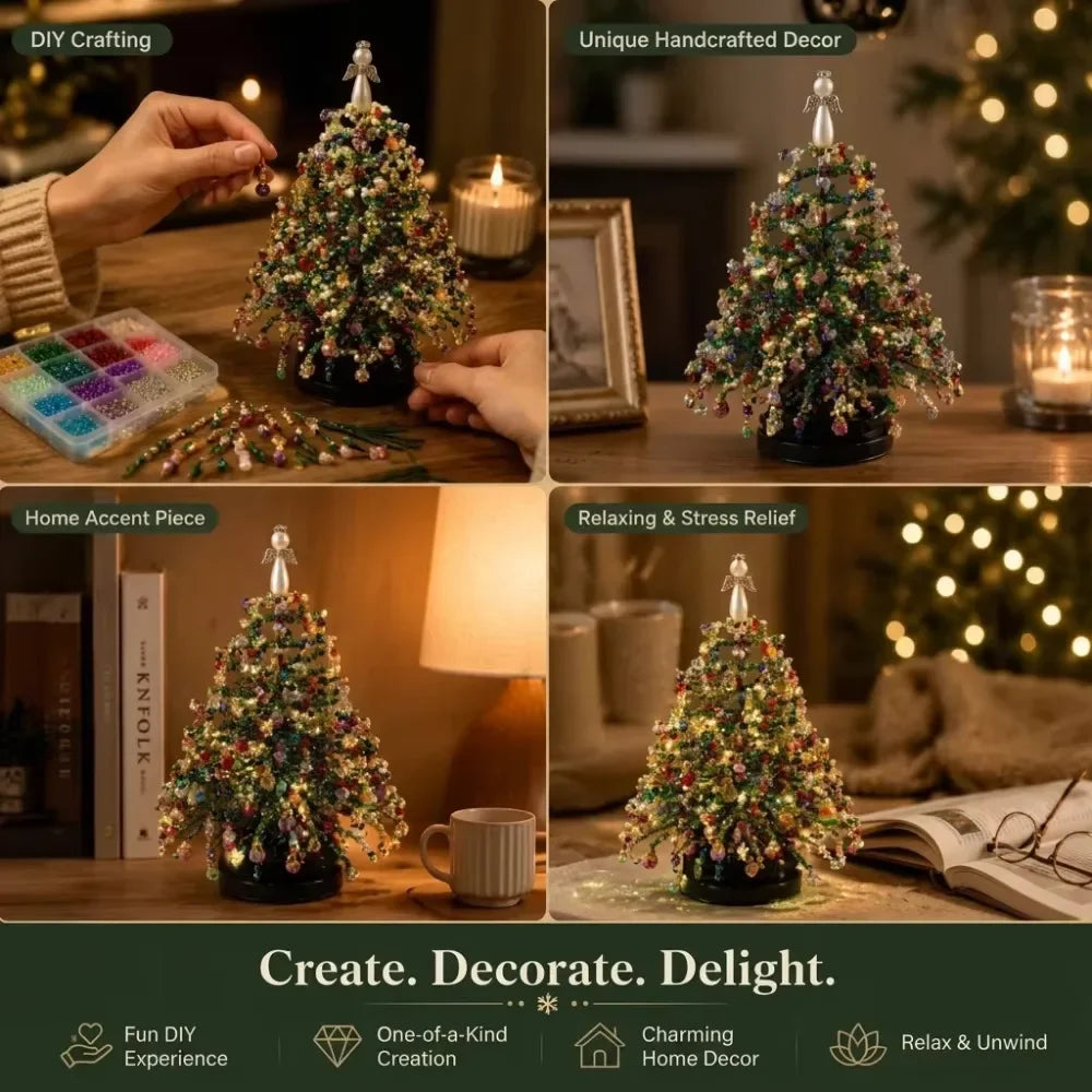 Handmade Bead Weaving Christmas Tree Festive Craft Present