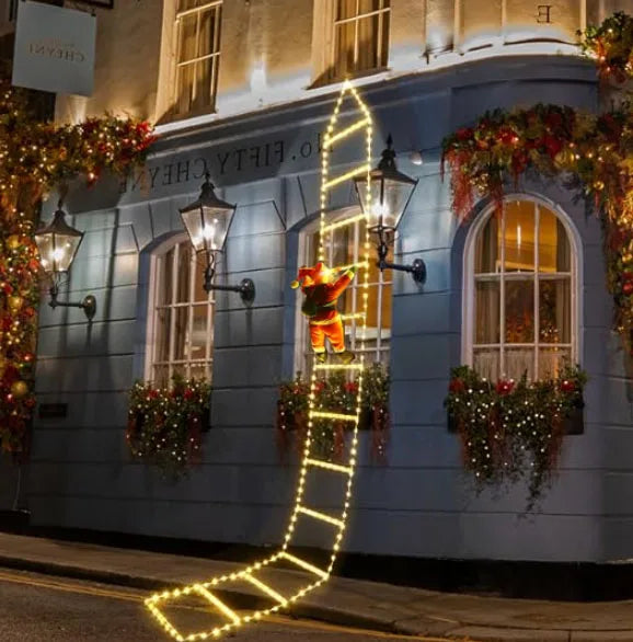  Christmas Decoration LED Santa Claus Climbing Ladder Light