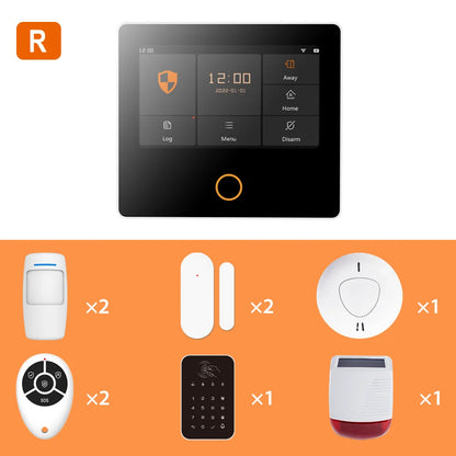  Wireless Home Alarm System Tuya Smart 4.3" Touch Screen 