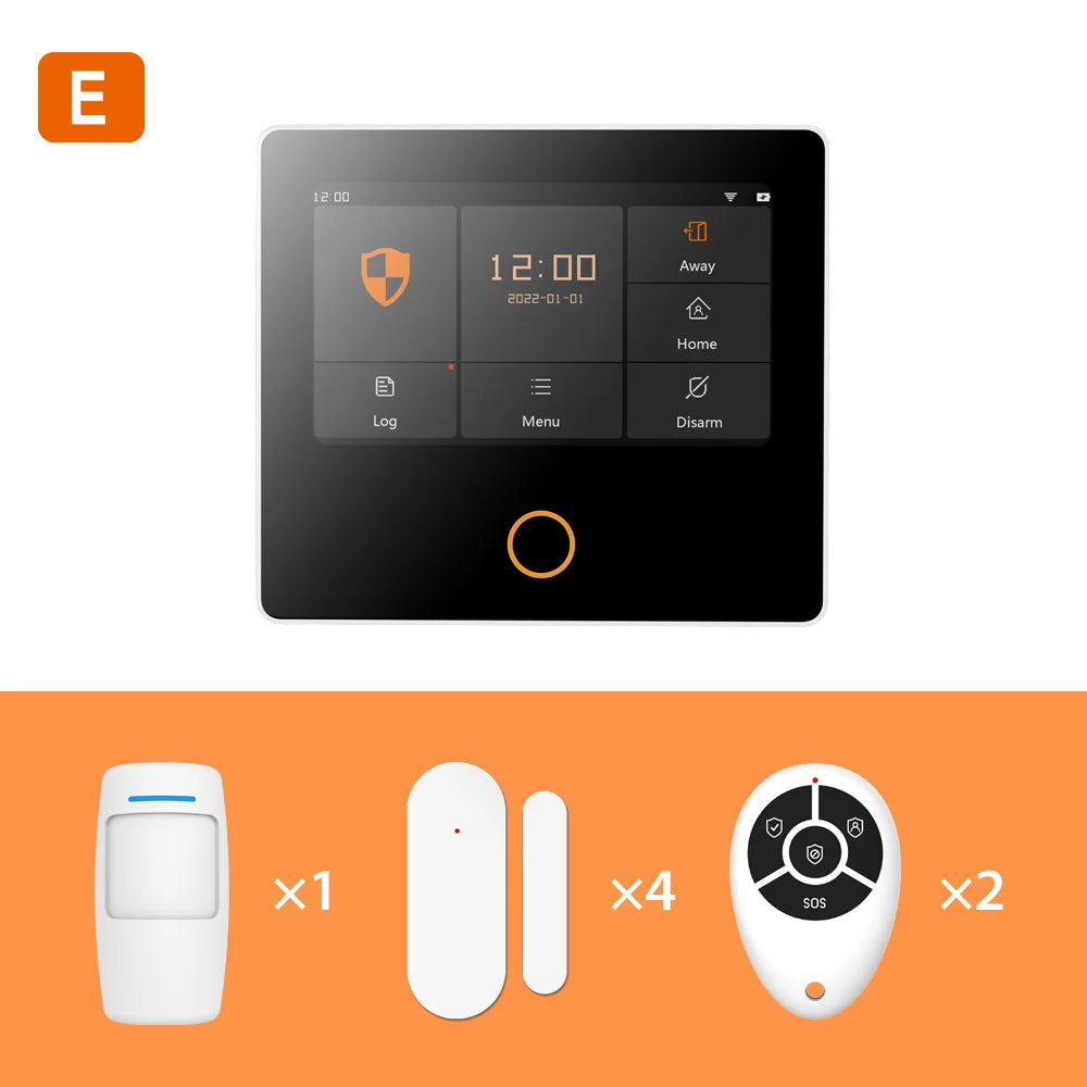  Wireless Home Alarm System Tuya Smart 4.3" Touch Screen 