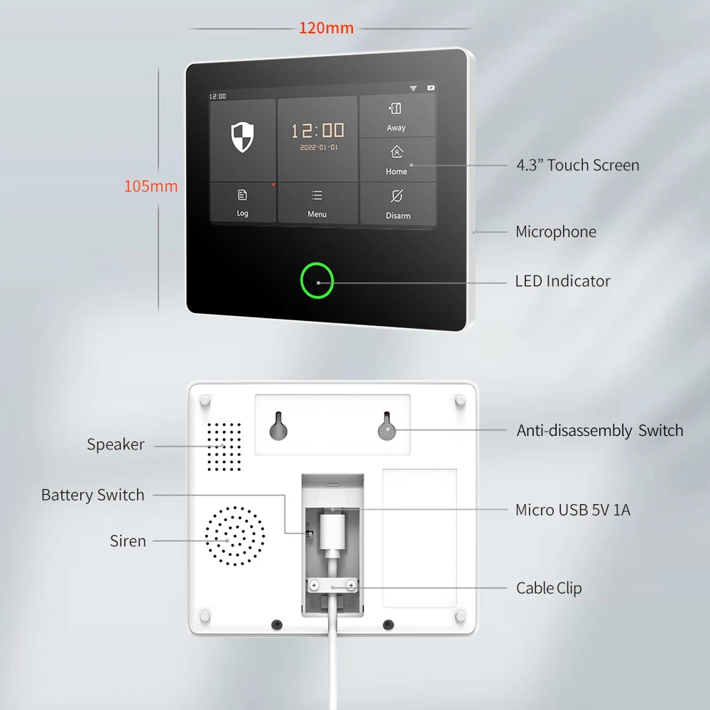 Staniot WiFi SecPanel 5 Wireless Home Alarm System Tuya 