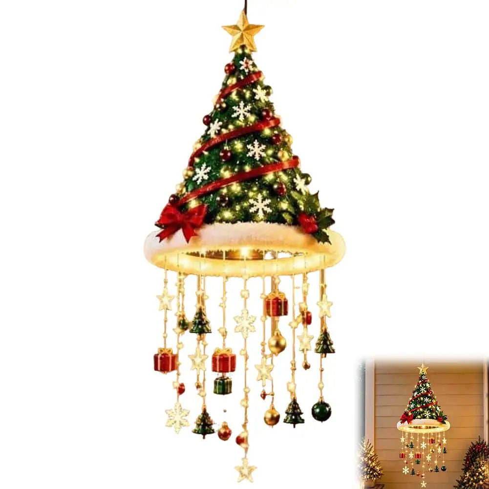 Hanging LED String Light Christmas Decor Lamp Tassel Star