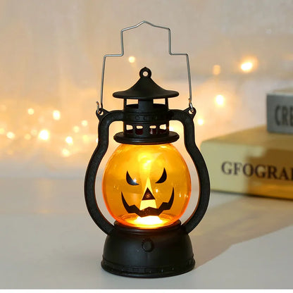 Halloween Hanging Pumpkin Lantern Light Ghost Lamp Candle 