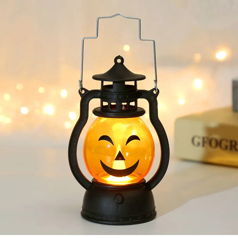 Halloween Hanging Pumpkin Lantern Light Ghost Lamp Candle 