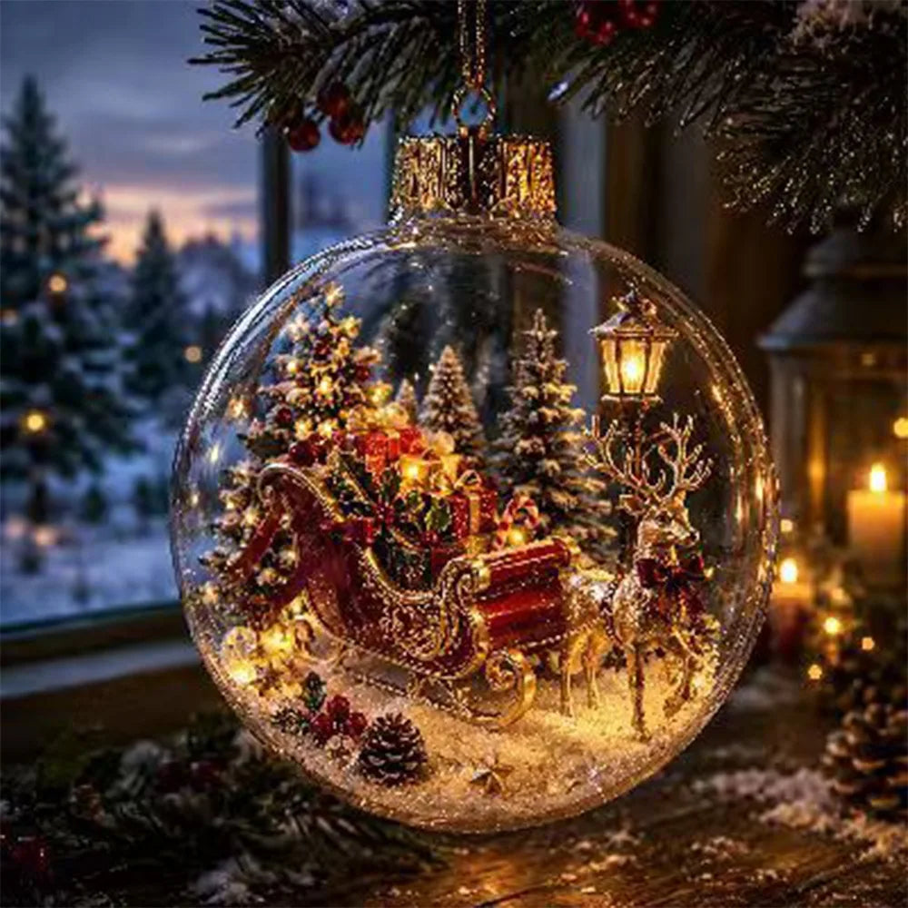 Plastic Santa Snowman Deer Pendant Exquisite LED Lighted