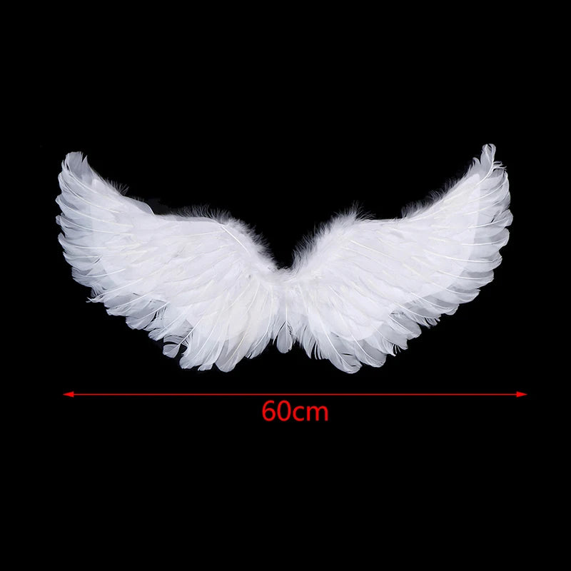Kids Adult Party Swallow White Angel Feather Wings