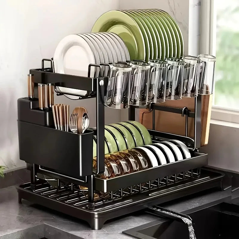 Metal Multifunctional Countertop Kitchen Dish Organizer 