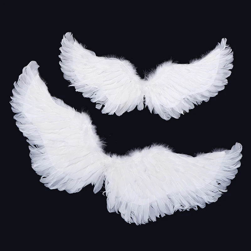 Kids Adult Party Swallow White Angel Feather Wings