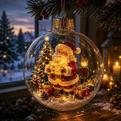 Plastic Santa Snowman Deer Pendant Exquisite LED Lighted