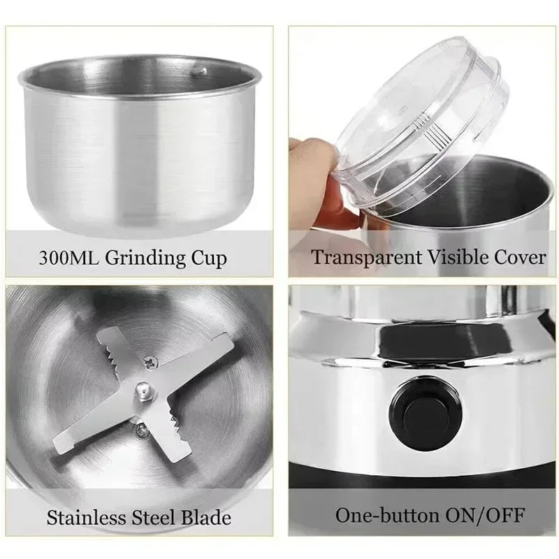 Multifunctional Electric Grinder 4-Blade Stainless Steel ﻿