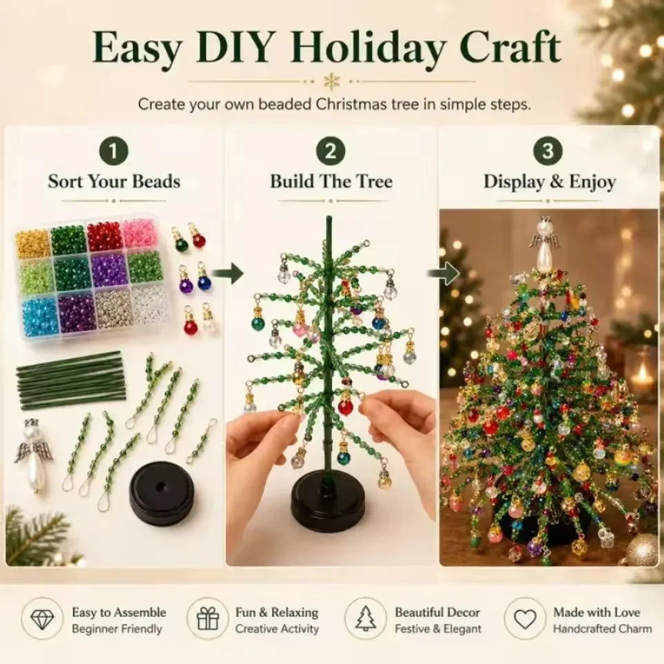Handmade Bead Weaving Christmas Tree Festive Craft Present
