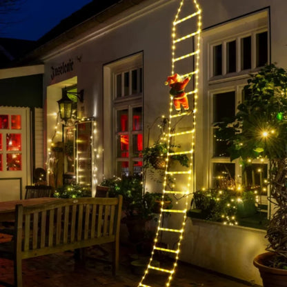  Christmas Decoration LED Santa Claus Climbing Ladder Light