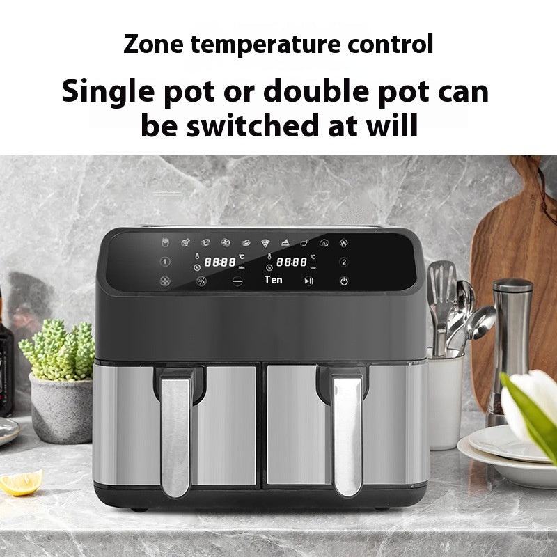  8L Multi-functional Stainless Steel Double Pot Air Fryer
