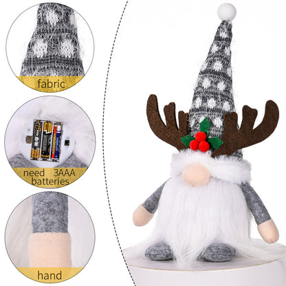  Christmas Antlers Clover With Light Faceless Doll