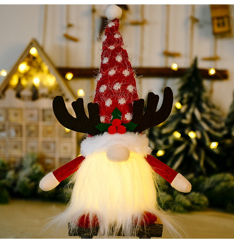  Christmas Antlers Clover With Light Faceless Doll