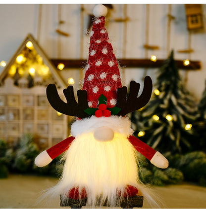  Christmas Antlers Clover With Light Faceless Doll