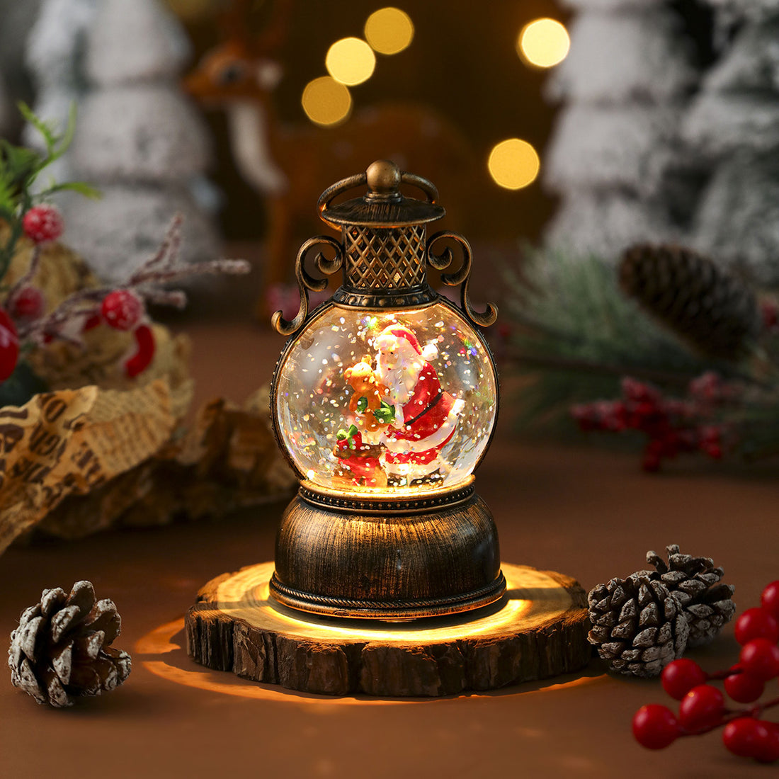USB Music Snowflake Christmas Light Resin Ornament Christmas