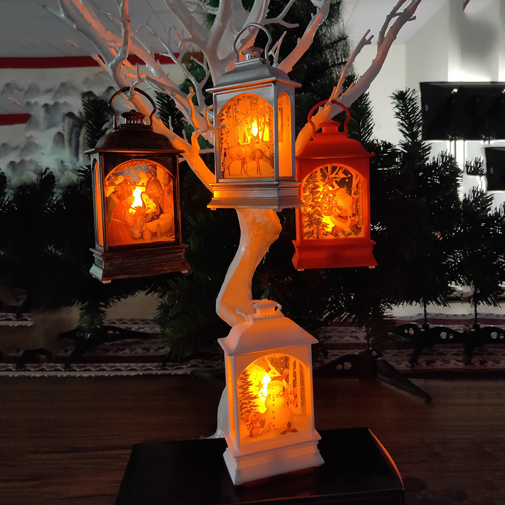 Portable painted Christmas ornaments for festive tree and holiday decorations